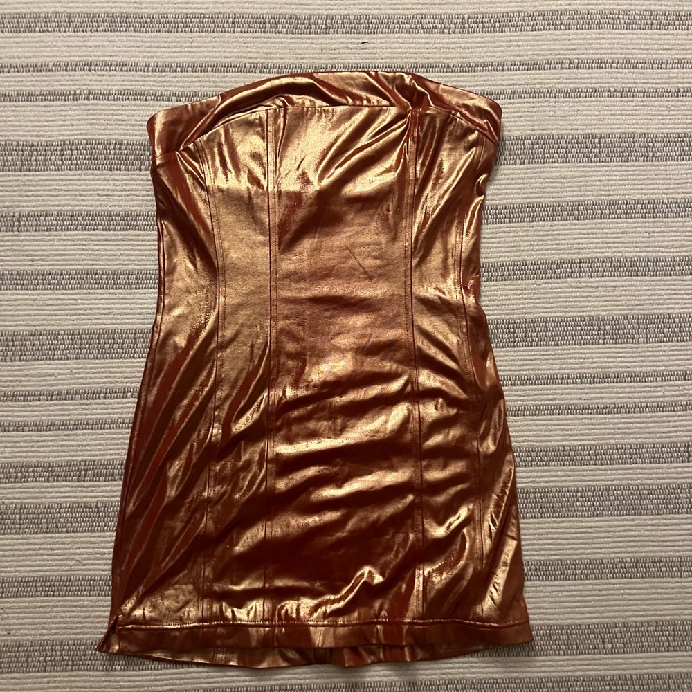 Urban Outfitters gold metallic tube top (medium)